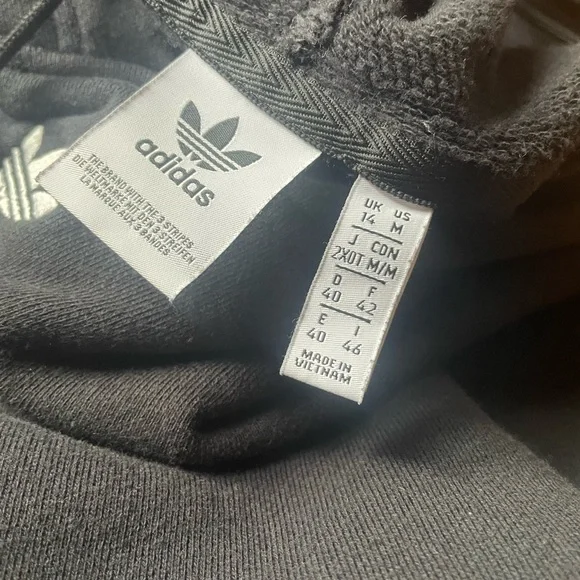 Women’s Adidas Black Trefoil Crop  Hoodie ( Medium) - Picture 4 of 4